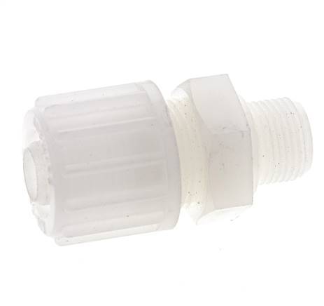 20x13mm & G1/2'' PVDF Straight Compression Fitting with Male Threads 10 bar PVC and PA