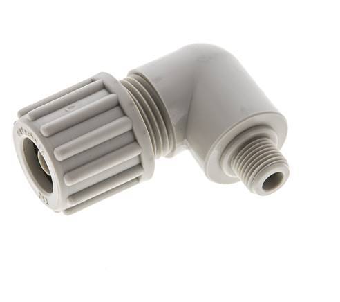 12x6mm & G1/8'' PP Elbow Compression Fitting with Male Threads 10 bar PVC and PA