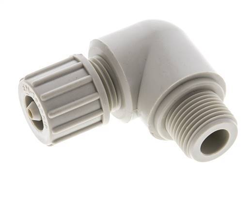 10x4mm & G3/8'' PP Elbow Compression Fitting with Male Threads 10 bar PVC and PA