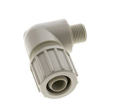 20x13mm & G3/8'' PP Elbow Compression Fitting with Male Threads 10 bar PVC and PA