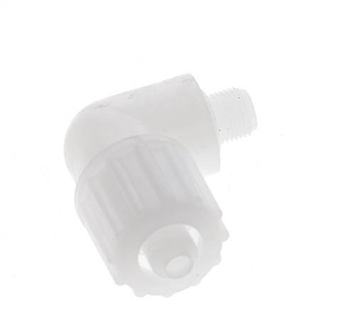 12x6mm & G1/8'' PVDF Elbow Compression Fitting with Male Threads 10 bar PVC and PA