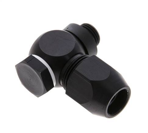 10x4mm & G1/8'' Aluminum Elbow Compression Fitting with Male Threads 10 bar PVC and PA