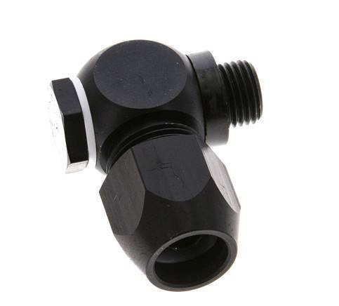 14x8mm & G1/4'' Aluminum Elbow Compression Fitting with Male Threads 10 bar PVC and PA