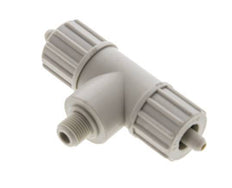 10x4mm & G1/8'' PP T-Shape Tee Compression Fitting with Male Threads 10 bar PVC and PA