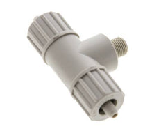 10x4mm & G1/8'' PP T-Shape Tee Compression Fitting with Male Threads 10 bar PVC and PA