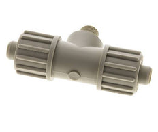 16x10mm & G1/4'' PP T-Shape Tee Compression Fitting with Male Threads 10 bar PVC and PA