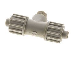 16x10mm & G3/8'' PP T-Shape Tee Compression Fitting with Male Threads 10 bar PVC and PA