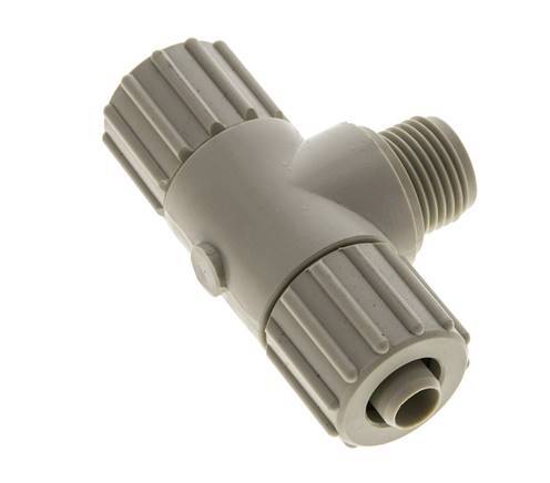 15x9mm & G1/2'' PP T-Shape Tee Compression Fitting with Male Threads 10 bar PVC and PA