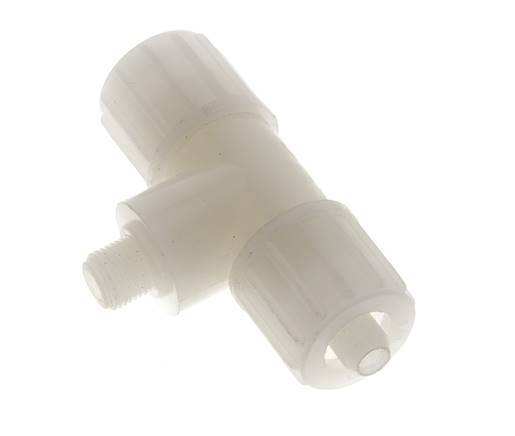 12x6mm & G1/8'' PVDF T-Shape Tee Compression Fitting with Male Threads 10 bar PVC and PA