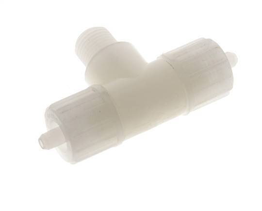 10x4mm & G1/4'' PVDF T-Shape T-Kompressionsfitting mit Außengewinde 10 bar PVC und PA