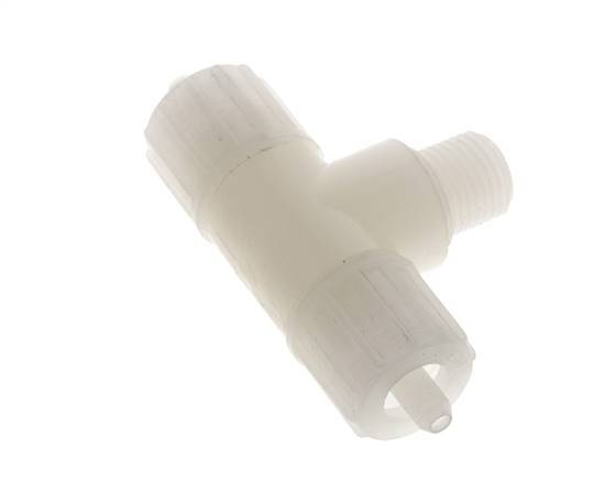 10x4mm & G1/4'' PVDF T-Shape T-Kompressionsfitting mit Außengewinde 10 bar PVC und PA
