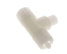 10x4mm & G1/4'' PVDF T-Shape T-Kompressionsfitting mit Außengewinde 10 bar PVC und PA