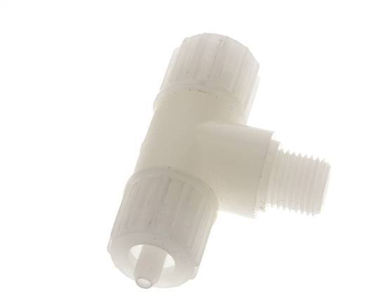 10x4mm & G1/4'' PVDF T-Shape T-Kompressionsfitting mit Außengewinde 10 bar PVC und PA