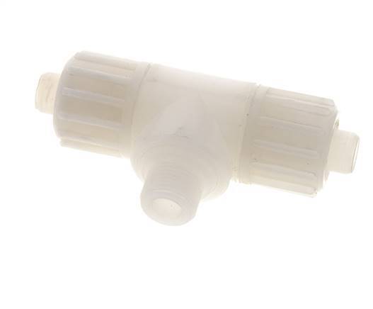 16x10mm & G3/8'' PVDF T-Shape T-Kompressionsfitting mit Aussengewinde 10 bar PVC und PA