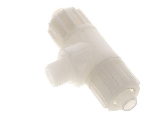 16x10mm & G3/8'' PVDF T-Shape T-Kompressionsfitting mit Aussengewinde 10 bar PVC und PA