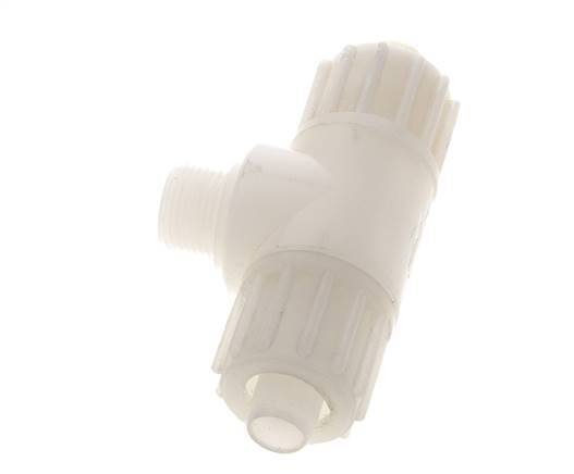 16x10mm & G3/8'' PVDF T-Shape T-Kompressionsfitting mit Aussengewinde 10 bar PVC und PA