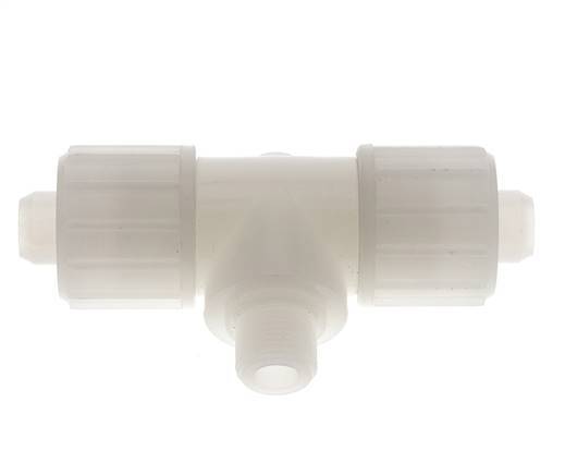 20x13mm & G3/8'' PVDF T-Shape T-Kompressionsfitting mit Aussengewinde 10 bar PVC und PA