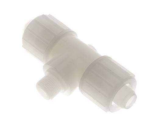 20x13mm & G3/8'' PVDF T-Shape T-Kompressionsfitting mit Aussengewinde 10 bar PVC und PA