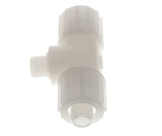 20x13mm & G3/8'' PVDF T-Shape T-Kompressionsfitting mit Aussengewinde 10 bar PVC und PA
