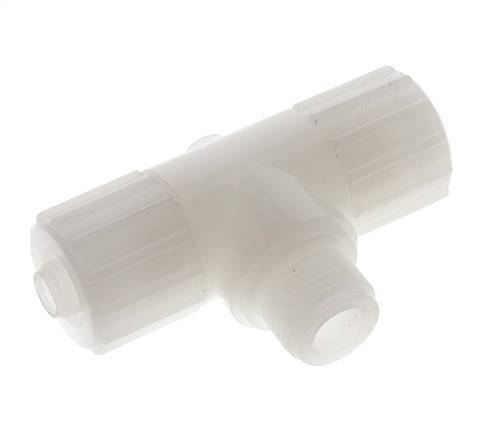 15x9mm & G1/2'' PVDF T-Shape T-Kompressionsfitting mit Aussengewinde 10 bar PVC und PA