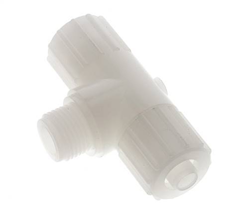 15x9mm & G1/2'' PVDF T-Shape T-Kompressionsfitting mit Aussengewinde 10 bar PVC und PA