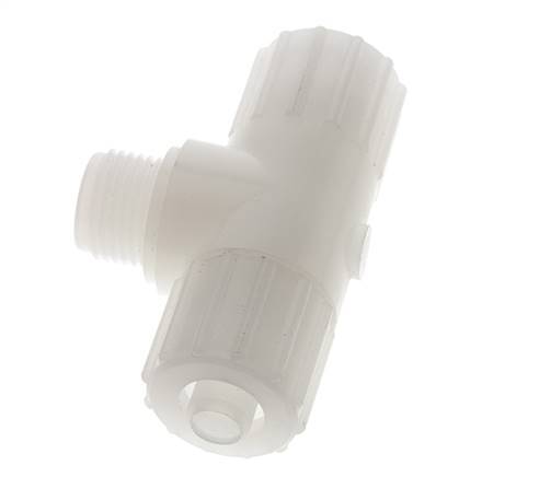 15x9mm & G1/2'' PVDF T-Shape T-Kompressionsfitting mit Aussengewinde 10 bar PVC und PA