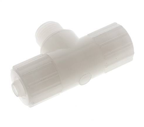 15x9mm & G1/2'' PVDF T-Shape T-Kompressionsfitting mit Aussengewinde 10 bar PVC und PA