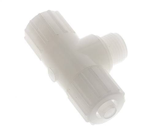 15x9mm & G1/2'' PVDF T-Shape T-Kompressionsfitting mit Aussengewinde 10 bar PVC und PA
