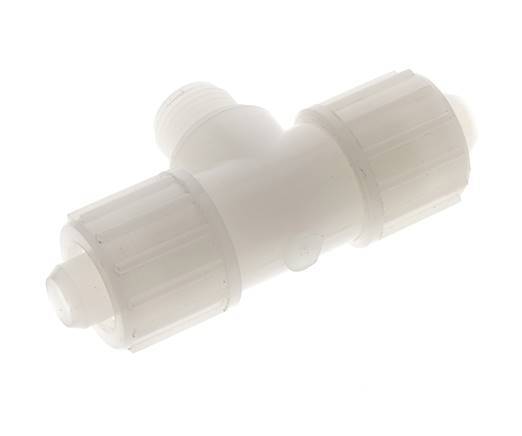 20x13mm & G1/2'' PVDF T-Shape Tee Compression Fitting with Male Threads 10 bar PVC and PA