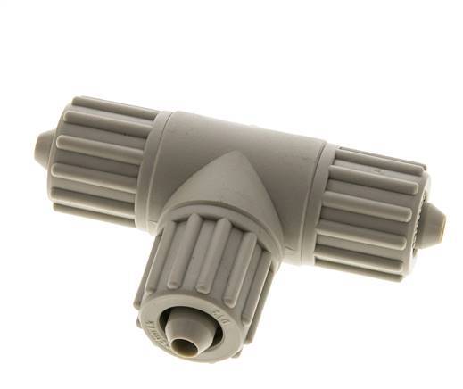 12x6mm PP T-Shape T-Kompressionsfitting 10 bar PVC und PA