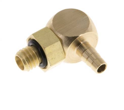 3 mm & M5 Messing Ellenbogen Schlauch Barb mit Außengewinde NBR drehbar [2 Stück]