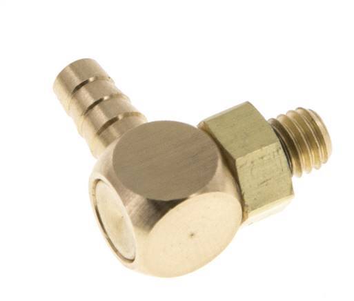 4 mm & M5 Messing Ellenbogen Schlauch Barb mit Außengewinde NBR drehbar [2 Stück]