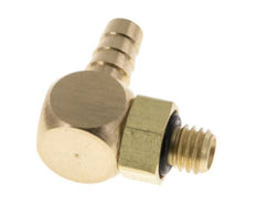 4 mm & M5 Brass Elbow Hose Barb with Male Threads NBR Rotatable [2 Pieces]