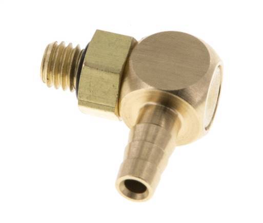 4 mm & M5 Messing Ellenbogen Schlauch Barb mit Außengewinde NBR drehbar [2 Stück]