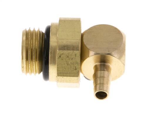 3 mm & G1/8'' Messing Ellenbogen Schlauch Barb mit Außengewinde NBR drehbar [2 Stück]