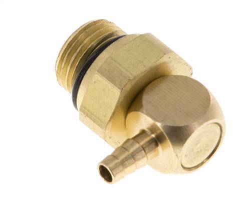 3 mm & G1/8'' Messing Ellenbogen Schlauch Barb mit Außengewinde NBR drehbar [2 Stück]