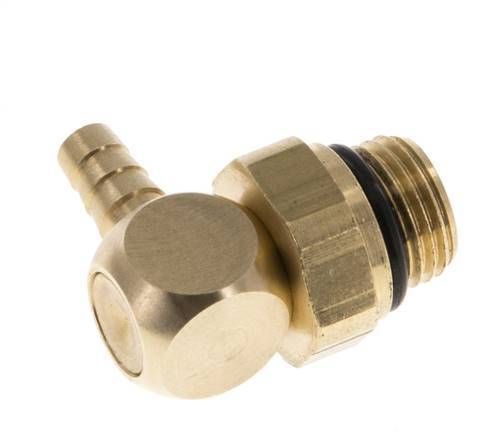 4 mm & G1/8'' Messing Winkel Schlauch Barb mit Außengewinde NBR drehbar