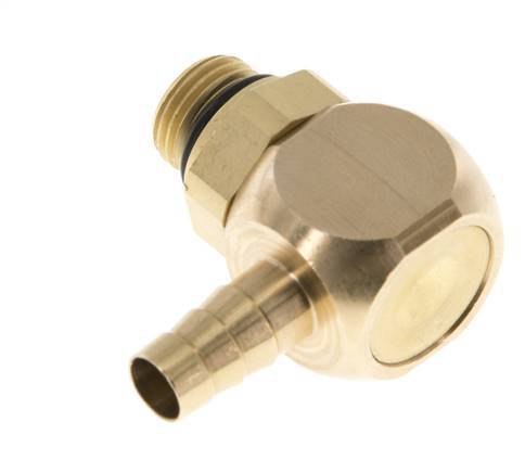6 mm & G1/8'' Messing Ellenbogen Schlauch Barb mit Außengewinde NBR drehbar [2 Stück]