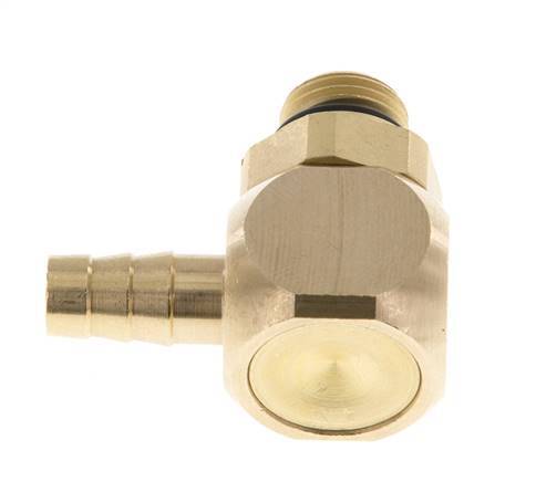 6 mm & G1/8'' Messing Ellenbogen Schlauch Barb mit Außengewinde NBR drehbar [2 Stück]