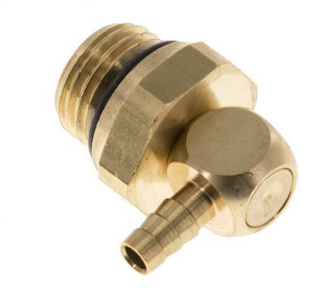 4 mm & G1/4'' Messing Ellenbogen Schlauch Barb mit Außengewinde NBR drehbar