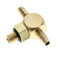 3 mm & M5 Messing T-Stück mit Außengewinde NBR