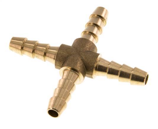 6 mm (1/4'') Kreuzschlauchverbinder aus Messing [2 Stück]