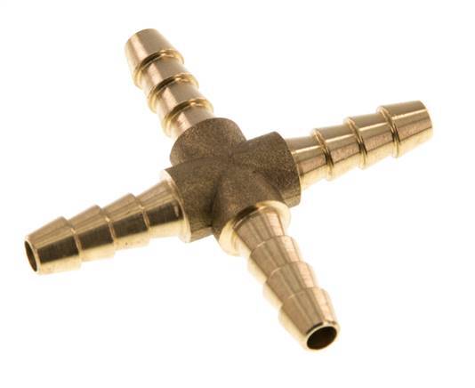 6 mm (1/4'') Kreuzschlauchverbinder aus Messing [2 Stück]