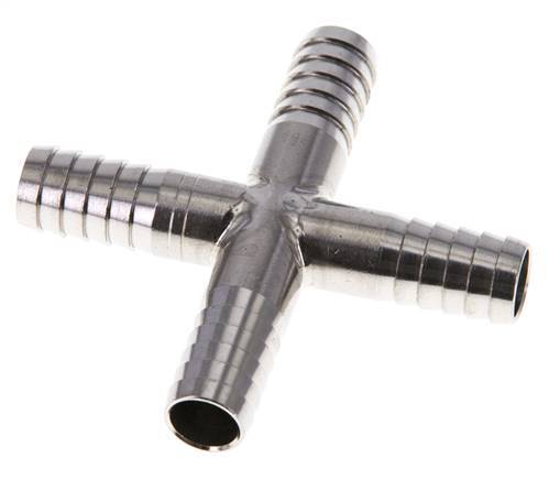 9 mm (3/8'') Kreuzschlauchverbinder aus Edelstahl 1.4301