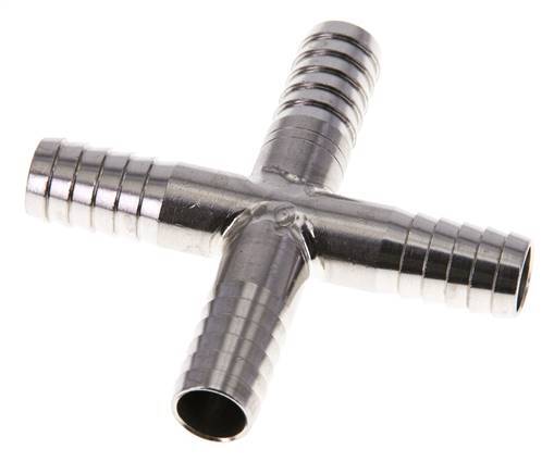 9 mm (3/8'') Kreuzschlauchverbinder aus Edelstahl 1.4301