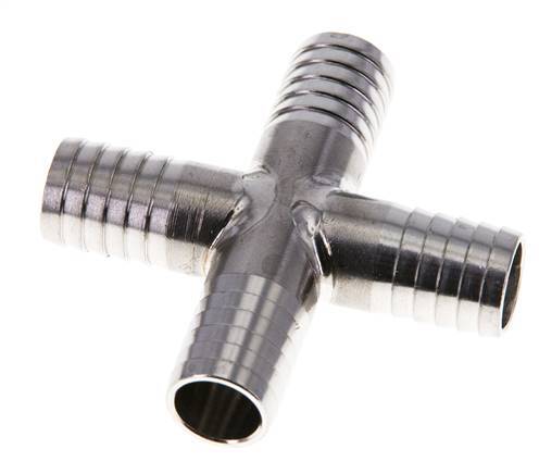 13 mm (1/2'') Kreuzschlauchverbinder aus Edelstahl 1.4301