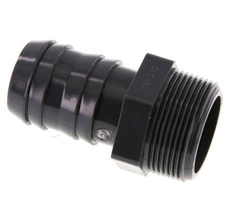40 mm & G1-1/2'' PVC-U Schlauchbolzen männlich 89mm EN 1452-3
