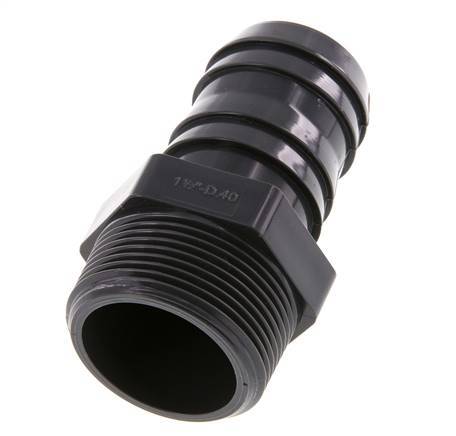 40 mm & G1-1/2'' PVC-U Schlauchbolzen männlich 89mm EN 1452-3