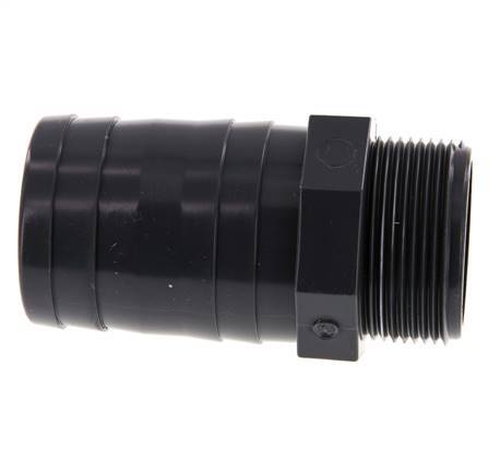 50 mm (2'') & G1-1/2'' PVC-U Schlauchbolzen männlich 99mm EN 1452-3 [2 Stück]