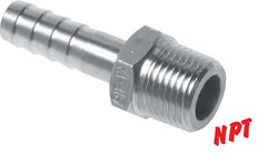 9 mm (3/8'') & 3/8''NPT Stainless Steel 1.4408 Hose Barb Male [2 Pieces]